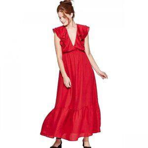 A NEW DAY WOMEN'S SLEEVELESS FLUTTER SLEEVE V-NECK MAXI DRESS Size XS